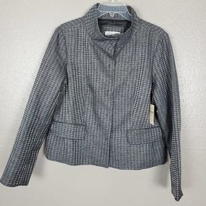 Coldwater Creek NWT Shimmer Houndstooth Jacket 16 Office